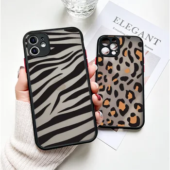 Leopard Zebra Stripe Para o Iphone 11 Casos de Luxo Fundas Iphone 12 Pro Max XR 7 8 Plus SE DE 2020 XS X 6 6s Mini Iphone11 Cobre