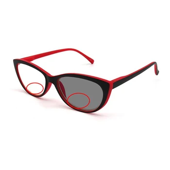Mulheres De Olhos De Gato Bifocais Fotossensíveis Óculos De Leitura Lente De Aumento Primavera Pernas Olhar De Perto, De Longe Presbiopia Óculos De Sol Óculos De Condução