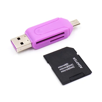 Criativo 2 Em 1-Tipo c Adaptador OTG USB TF/SD do Leitor de Cartão do Telefone de Extensão Cabeçalhos Cartão Micro SD Adaptador OTG Conversores