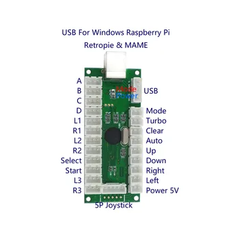 SJ@JX Arcade 2 Jogo de Jogador Controlador Vara LED do Botão MX Microinterruptor 8 Joystick USB Cabo do Encoder para PC MAME Raspberry Pi