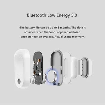 Qingping Cleargrass Porta Windor Sensor Bluetooth 5.0 MALHA Conectar a Segurança de Assaltante Alarme do Detector de Trabalho Com o Xiaomi Mi Casa App