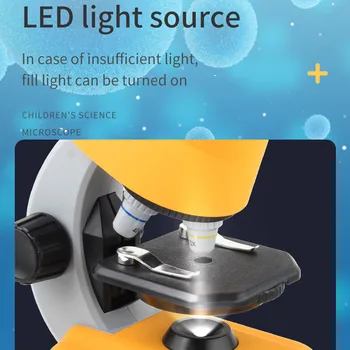 Meterk 100x/400x/1200x LED Refinados Instrumentos Científicos Conjunto Brinquedo para crianças, Crianças Microscópio de Alta Resolução do Microscópio