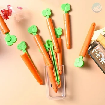 5pcs sacos lindo selador clipe de enviar um transparente da caixa de armazenamento de desenhos animados criativo alimentos pinça de cozinha prática acessórios ferramentas