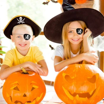6Pcs Pirata para os Olhos Senti Um Olho Esqueleto Capitão Eye Patches para o Halloween Natal Pirata Festa Temática