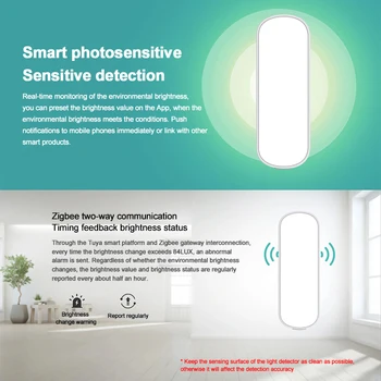 Zigbee Smart Sensor de Luz sem Fio Sensor de Luminosidade Casa de Iluminação Inteligente de Detecção de Luminosidade Sensor de Tuya/Smart APP Vida
