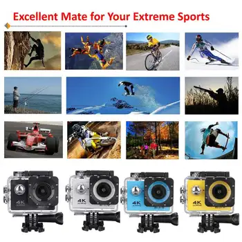 Câmera, ação Ultra Hd de 4k 30m wi-Fi 2.0 170d Tela 1080p Subaquática Esporte Impermeável Câmera Ir Extreme Pro Cam Câmera de Vídeo