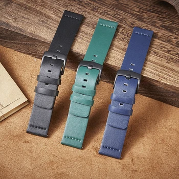Liberação rápida de Couro Watchbands Mulheres Homens Pulseira de Relógio para Samsung Galaxy 18mm 20mm 22mm 24mm Smartwatch Banda Tiras