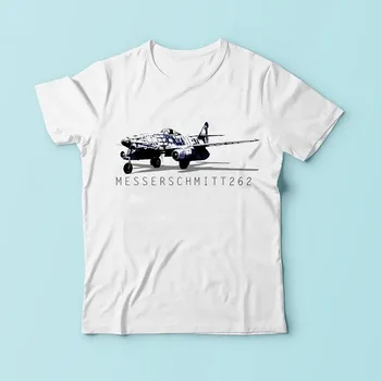 WW2 Messerschmitt Me-262 Schwalbe battleplan t-shirt dos homens de 2018 novo branco casual tshirt homme sublimação de impressão de t-shirt