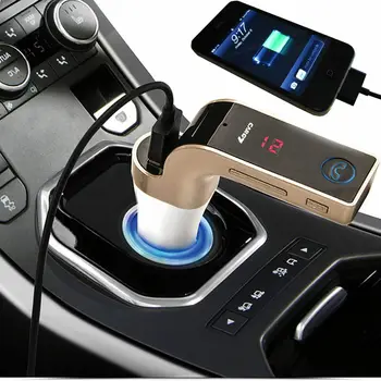G7 sem Fio Bluetooth, Transmissor FM Modulador de Áudio sem Fios Receptor de Rádio Car Kit mãos-livres Leitor de MP3 USB LCD