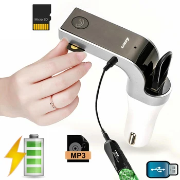 G7 sem Fio Bluetooth, Transmissor FM Modulador de Áudio sem Fios Receptor de Rádio Car Kit mãos-livres Leitor de MP3 USB LCD