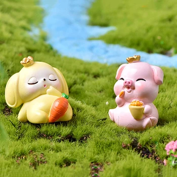 Kawaii Mini Vaca, Porco Casa Animais de Micro Jardim encantado Figuras Miniaturas Casa Jardim Decoração DIY Acessórios