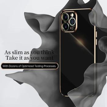 Galvanizados de Luxo caixa do Telefone do Silicone Para o iPhone 11 12 Pro Max SE DE 2020 X XR XS 7 8 Mais 6 6S Proteção Integral Macio da Tampa Traseira