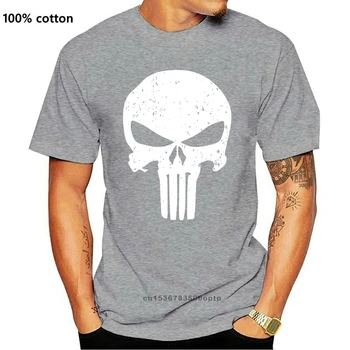 Punisher Em Um Preto de Manga Curta dos Homens T-Shirt Tamanho S - 3Xl Atacado Camiseta