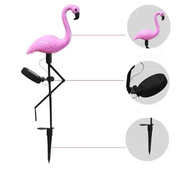 3PCS Led Flamingo Waterproof a Luz Solar do Gramado ao ar livre a Decoração do Jardim da Luz do Jardim do Chão Com a Paisagem Luzes