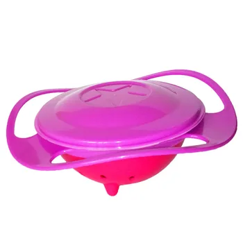 1Pcs à Prova de Derramamentos de Plástico Novidade Crianças Rotary Equilíbrio Taças Design Prático 360 Rode Bebê Utensílios material de Cozinha