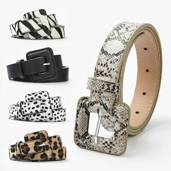 9 Estilo Punk Mulheres Cintos de Marca de Luxo Slim Leopard Correia da Cintura de Todos-jogo Calças Jeans Casual Correia Senhoras Feminino Cintura