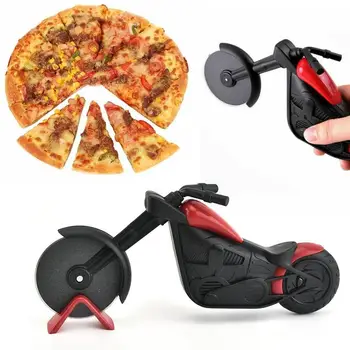 Pizza Faca de Aço Moto Cortador de Bolo Para comer uma Pizza, Tesoura, Tortas, Waffles, Cozinha Rodas Ideal Ferramentas Acessório J2O6