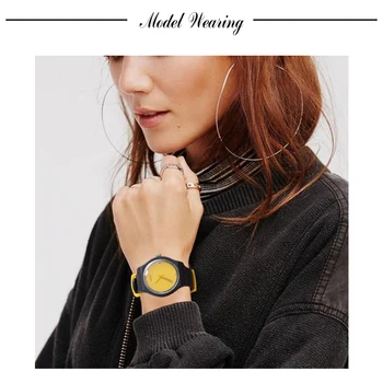 Modo De Uhr Frauen Esporte Kreative Gelb Einfache Zifferblatt Schwarz Riemen Quarzuhr Ins Stil Silikon Relógio Feminino