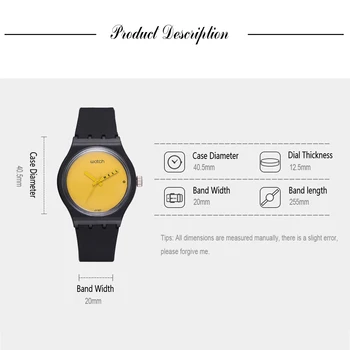 Modo De Uhr Frauen Esporte Kreative Gelb Einfache Zifferblatt Schwarz Riemen Quarzuhr Ins Stil Silikon Relógio Feminino
