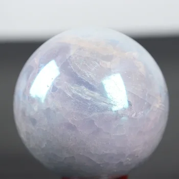 Natural Bola de Cristal Polido Globo Massageando a Bola de Reiki Celestite Galvanoplastia arco-íris de Cura Pedra Requintado Recolher