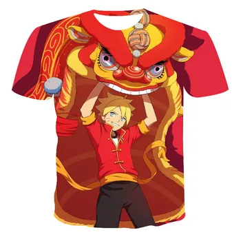 3D verão novo estilo fantasia de anime de homem roupa bonita humor encontro casual S-T-shirt com decote grande tamanho 110-6XL