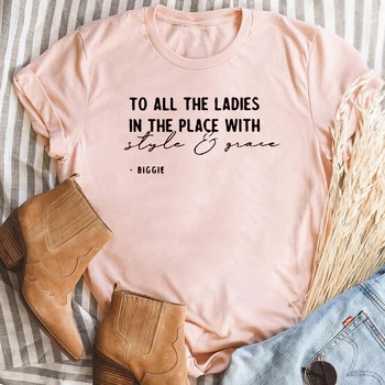 Biggie Camisa Para Todas As Senhoras Do Lugar com Estilo e Graça T-shirt Casal Casual Letra T Novo Padrão de Conforto Tops