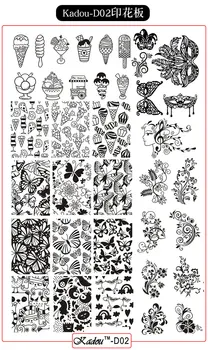 Grande Arte do Prego Imagem do Carimbo Modelo de Placas de 6 Desenhos de Unhas de Arte Estamparia Placa DIY Estêncil Modelo de Nail Art película(#01-06)