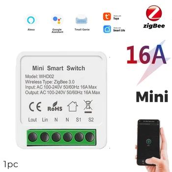 Tuya Zigbee Smart Interruptor de Luz do Módulo Hub 10A 16A Gateway de Suporte de 2 Vias Controle Remoto Funciona Com Alexa Inicial do Google