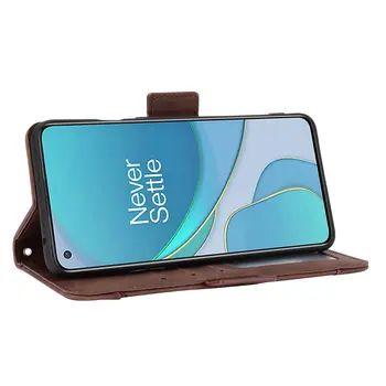 Carteira de couro da Ranhura do Cartão Removível Funda para OnePlus 8T Flip 360 Proteger o Titular do Telefone Shell, Um Mais 8T Caso Oneplus 8 T T8