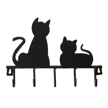 Adorável Dos Desenhos Animados Prática Decorativa Gato Design Ganchos De Parede Titular Da Chave Cabide De Parede Decoração Cabide