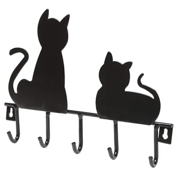 Adorável Dos Desenhos Animados Prática Decorativa Gato Design Ganchos De Parede Titular Da Chave Cabide De Parede Decoração Cabide