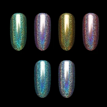 1 Caixa de 1g Holográficos, Glitter em Pó Para Unhas de Laser Glitter Prata Chrome Pó do Pigmento Cintilante DIY polonês Ferramentas de Manicure 0.1 mm