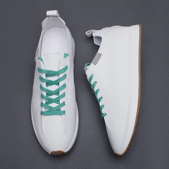 Pequena e sapatos brancos, de couro dos homens 2021 novos sapatos da moda, homens, sapatos casuais Coreia do desporto conselho sapatos da moda de calçados masculinos de couro