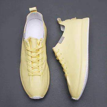 Pequena e sapatos brancos, de couro dos homens 2021 novos sapatos da moda, homens, sapatos casuais Coreia do desporto conselho sapatos da moda de calçados masculinos de couro