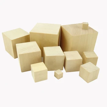 8-60mm de Madeira Natural, Cubos de Chumbo Blocos Quadrados Mini Cubo Sólido Enfeite de Madeira de Artesanato Brinquedo de Criança Material de DIY