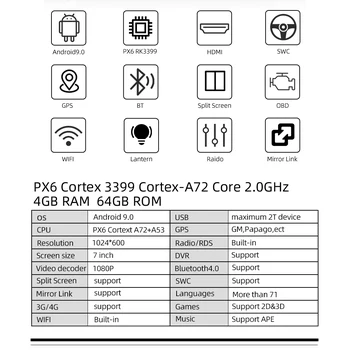 Bosion PX6 4GB+64GB 2 din Android De 10 de DVD do Carro da Suzuki Swift 2011-auto-Rádio Multimédia Leitor de Navegação GPS WI-FI