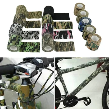 4.5mx5cm Não-Tecido Retrátil de Bicicleta Camuflagem Fita Protetora do Adesivo Resistente Frame da Bicicleta da Montanha de Bifurcação de Proteção