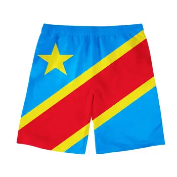 ZAIRE shorts diy livre feito-nome e número zar calções de praia bandeira de nação za país de congo francês de texto, impressão de fotos de roupas