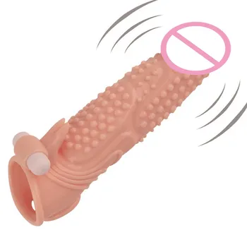 Triplo Vibrador Pontilhada preservativo extender Coelho Manga,o Homem Reutilizáveis cock Ring bainha bola clítoris massagem Atraso brinquedo do Sexo para vibrador