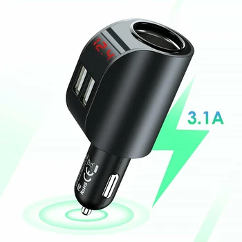 12-24V 3.1 UMA Dupla Porta USB Carregador de Isqueiro de Carregamento Rápido Carregador de Carro com Visor Digital Para Veículos