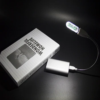 USB Luz LED de Plástico 3/8 Esferas Branco/Morno de Luz Portátil Noite Mini Inserir Luz Computador Portátil Lâmpada de Leitura