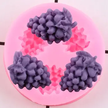 Uvas de Silicone Moldes de Frutas Cupcake Topper Fondant Molde DIY Decoração do Bolo de Ferramentas de Chocolate do Molde de Argila do Polímero de Resina Moldes
