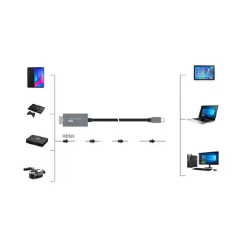 USB Tipo-c compatíveis com HDMI de Áudio, Gravação de Vídeo Placa de Captura de Placa ao Vivo Streaming de Grabber para Android Com 2 Metros de Linha