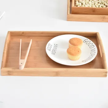 Retangular em bambu bandeja de chá de pão bandeja bandeja de madeira pizza bife placa de madeira hotel de estilo Japonês placa