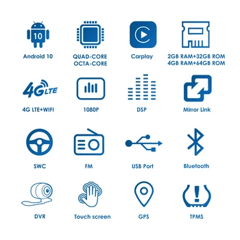 OSSURET 2Din Android som do Carro Multimídia para Toyota Corolla E140 E150 2007 2008 2009 2010 2011 USB, Leitor de 4G de Rádio em seu GPS Carplay