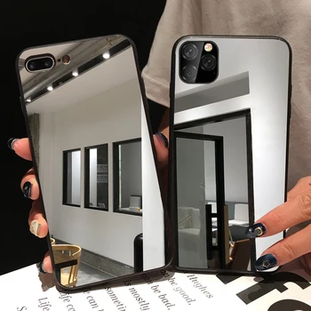 Moda TPU espelho de maquilhagem para o iPhone 11 12 Pro XS Max Xr da Proteção do Telefone Móvel de Capa Para o iPhone 8 7 6 Plus estojo em Acrílico