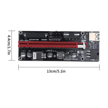 6pcs VER009 USB 3.0 PCI-E Riser VER 009S Express 1X 4x 8x 16x Extender Riser Placa de Adaptador SATA de 15 pinos para 6 pinos Cabo de Alimentação mais Recentes