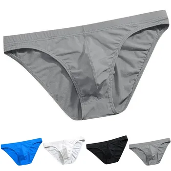 Underwear Homens Y-Frente Resumos De Meados Da Cintura De Uma Peça Semi-Transparente Respirável Em Calças Sissy Ropa Interior Hombre 2021 Masculino