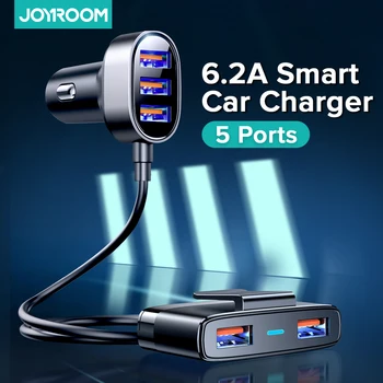 Joyroom 24W do Carro do USB do Carregador de Carga Rápida 4.0 3.0 QC4.0 QC3.0 USB LED Carro Rápido Carregador Para iPhone Xiaomi Telefone Móvel de 12/24V