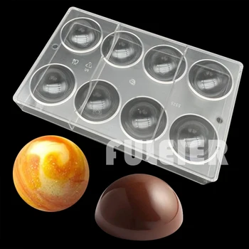 3D Bola de Policarbonato de Chocolate do Molde Plástico,Molde Para Chocolate Bolo de Mousse de Doce de Panificação Pastelaria Bakeware Ferramenta